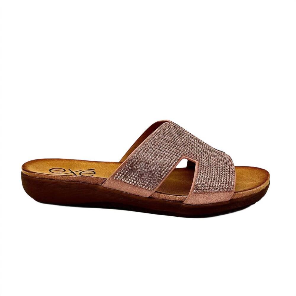 NEW EXE women's wedge heel flat in rose gold